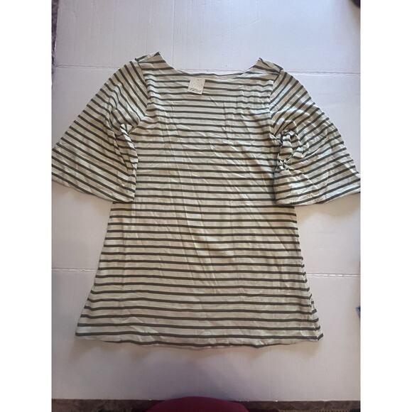 Free People Charlie Mini Dress Striped Seaweed Khaki Oversized Size Small NWT - Picture 10 of 15